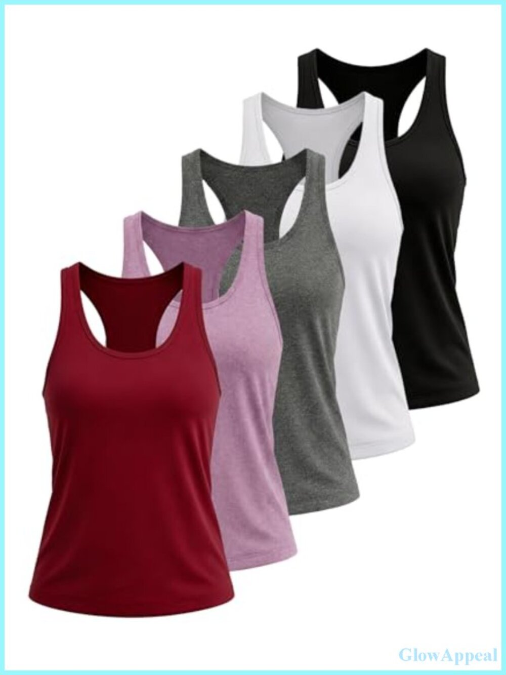 5 Pack Women's Workout Tank Tops Racerback Compression Sleeveless